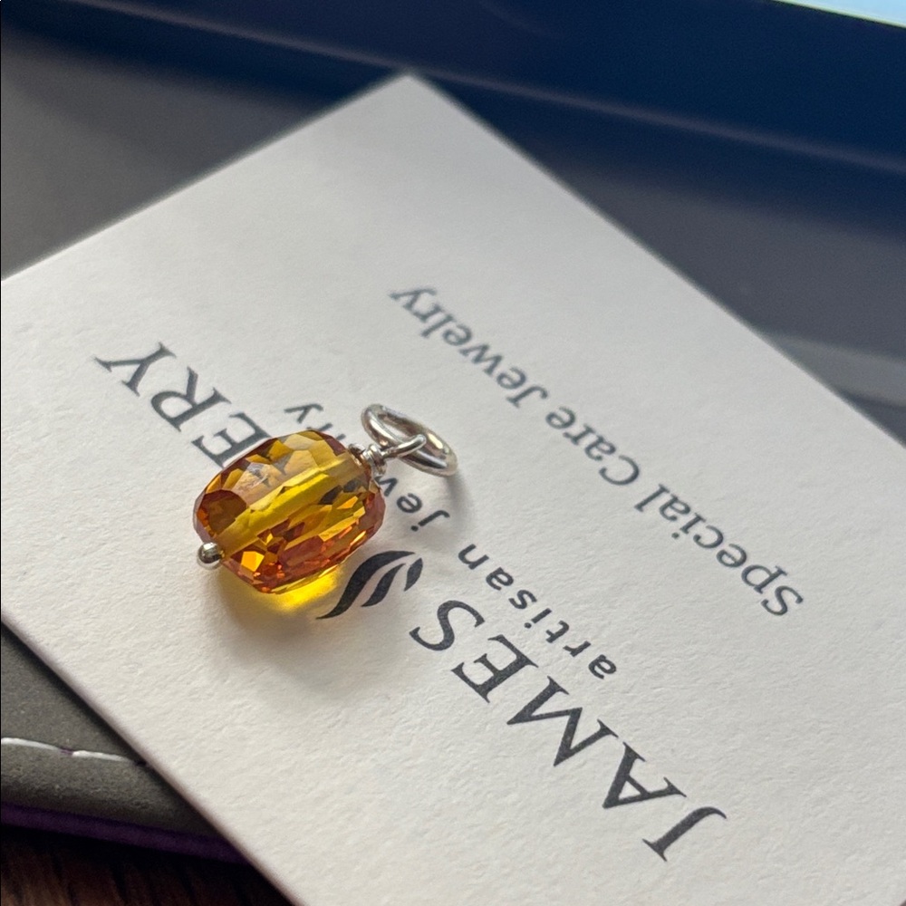 James Avery Golden Sapphire bead pendant! New never worn! Beautiful! - Picture 3 of 3
